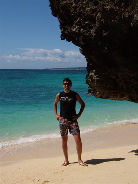 Boracay - posing at Puka beach