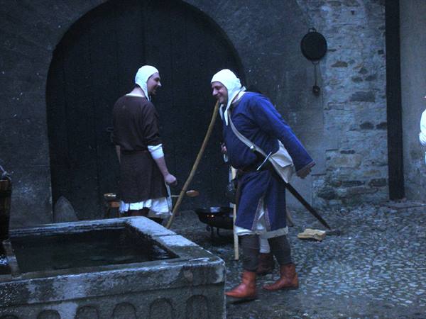 characters of the village in period costume