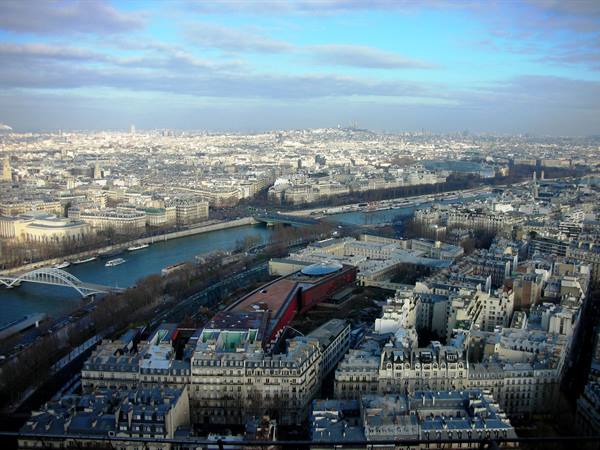 a view of Paris and the Seine from the tower