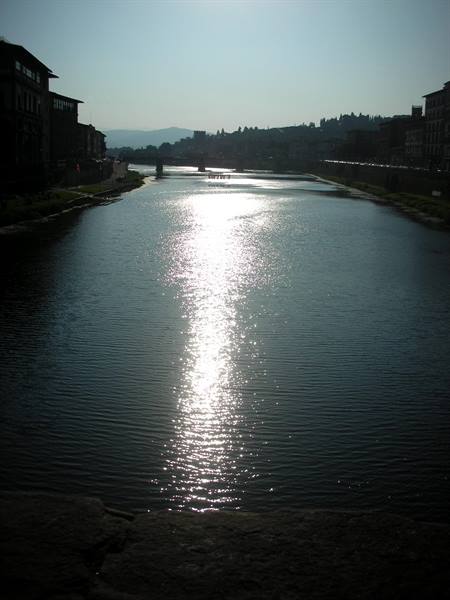 view of the arno from ponte vecchio