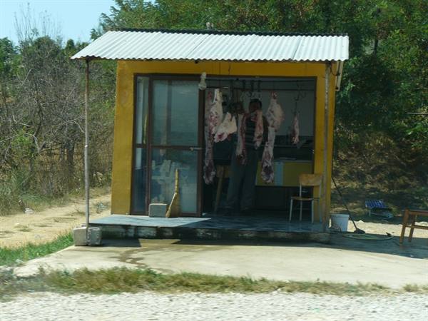 Along the Albanian roads - Butcher's shop