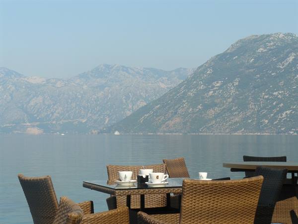 Breakfast with a view over the Bay of Kotor