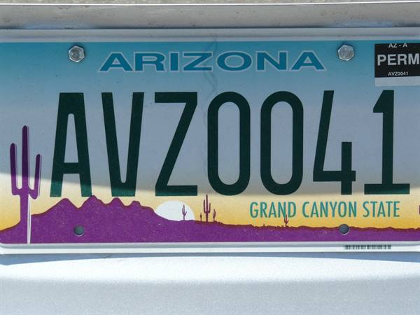 ARIZONA Car Plate