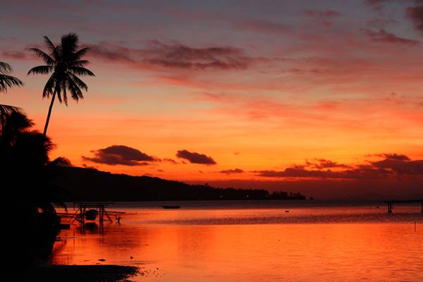 Sunset in the lagoon
