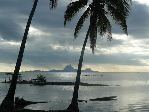 Bora Bora seen from the coast of Tahaa