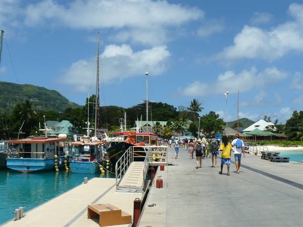 Landing at La Digue