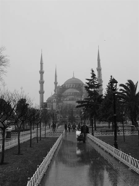Snowfall at the Blue Mosque