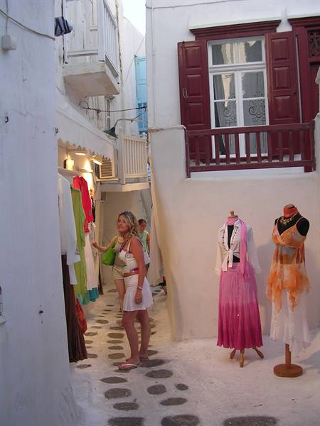 In the alleys of Mykonos Town
