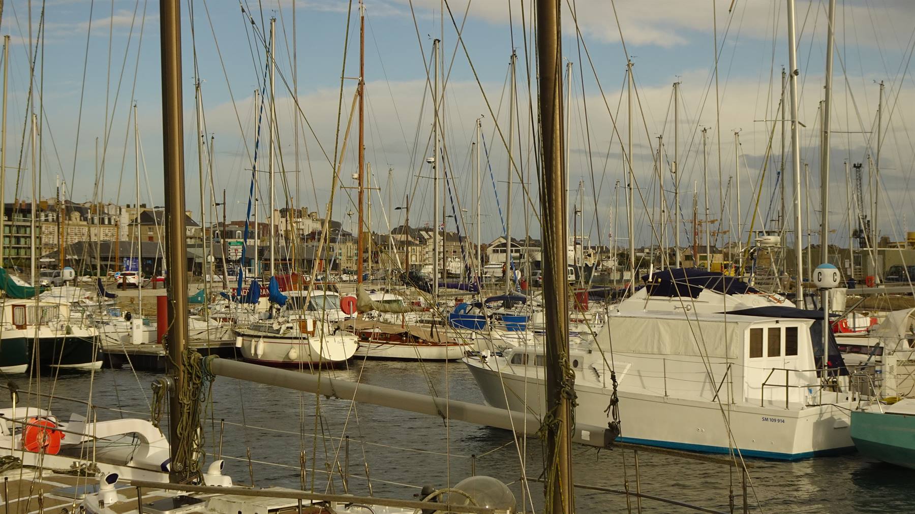 Tra alberi di barche che ondeggiano, il porto ci accoglie a braccia aperte.