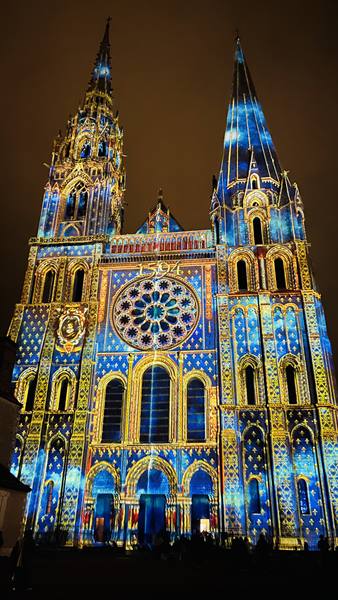 Chartres Cathedral lights up with light and wonder.