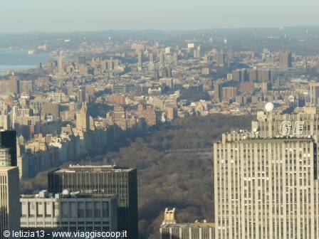 Skyscrapers overlooking Central Park and New York skyline