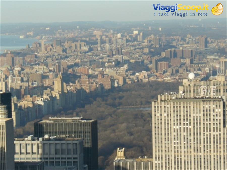 Skyscrapers overlooking Central Park and New York skyline