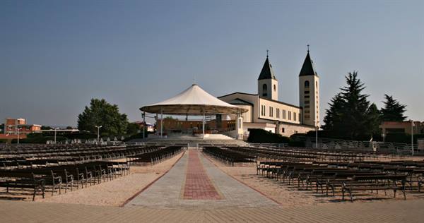 Back of the Church of St James in Medjugorje