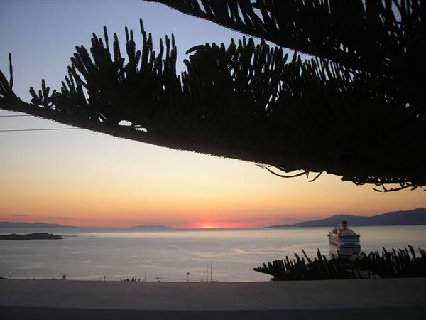 Sunset seen from the terrace of our apartment