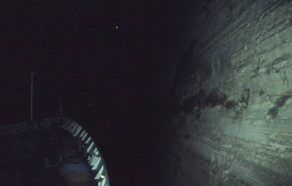 CORINTH CANAL CROSSED AT NIGHT
