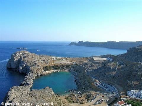 St Paul's Bay seen from the Acropolis-Lindos