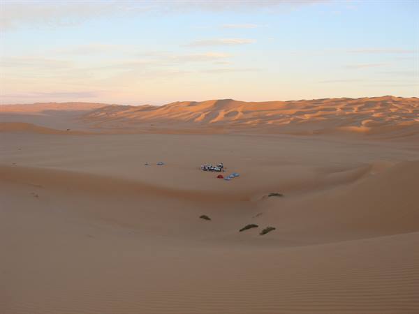 last camp among the dunes in the Idehan Ubari