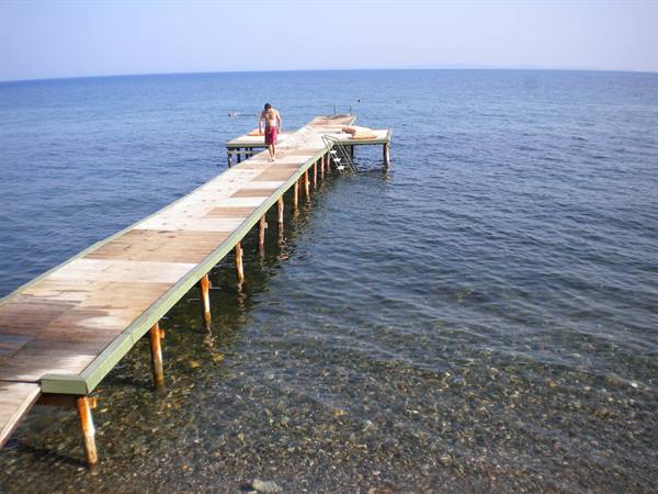 THE FLAT AND CLEAR AEGEAN SEA