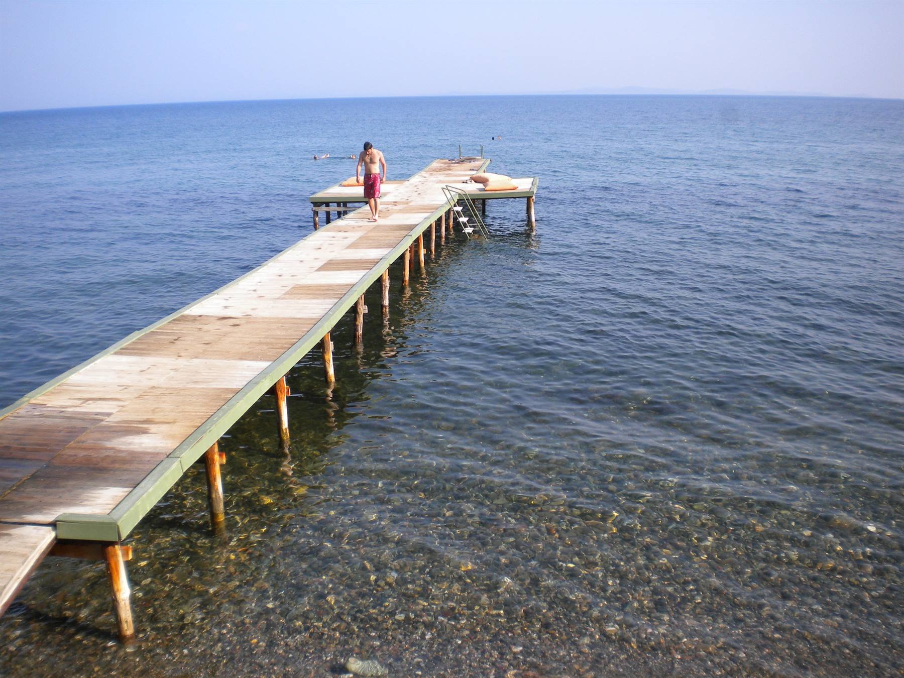 THE FLAT AND CLEAR AEGEAN SEA