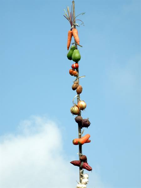 Floating market stall sign