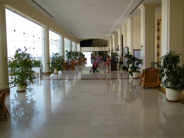 from the reception towards the restaurant