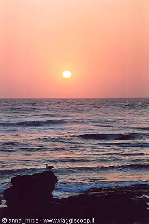 Sunset over the ocean at Swakopmund