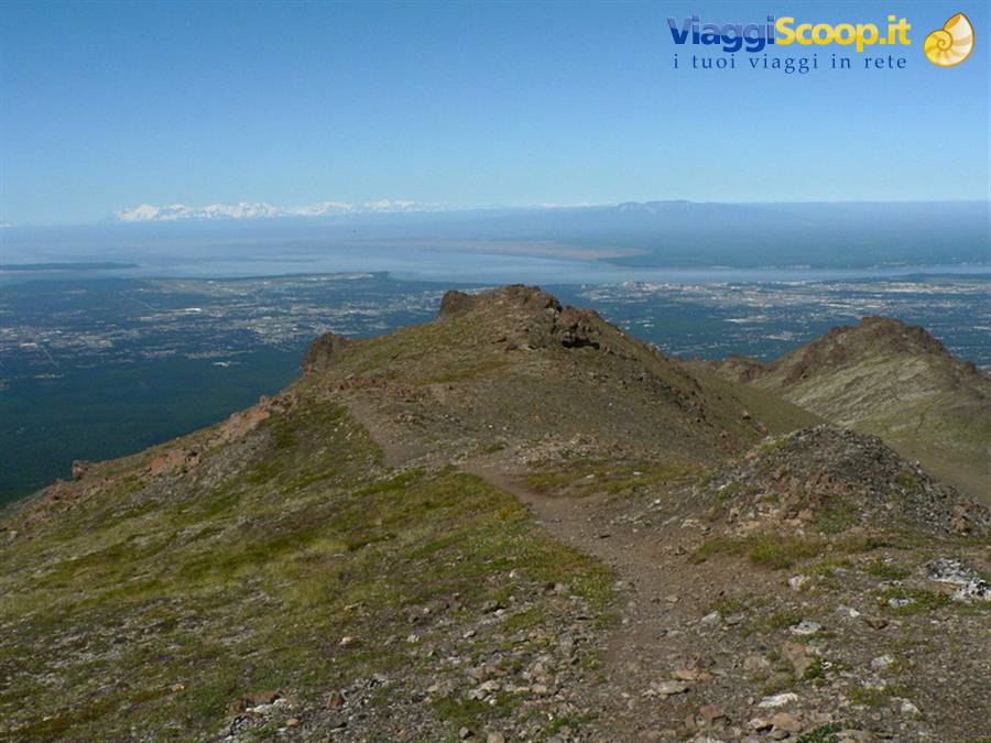 Wolverine Peak Trail with Anchorage in the background