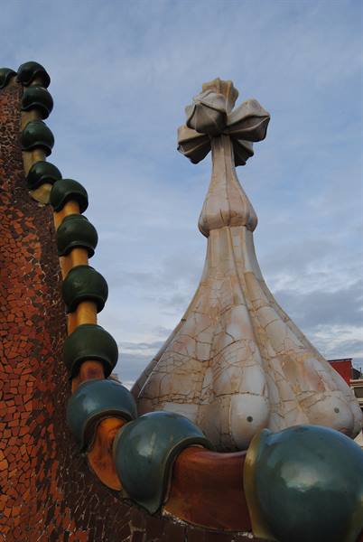 At the top of casa Battlò