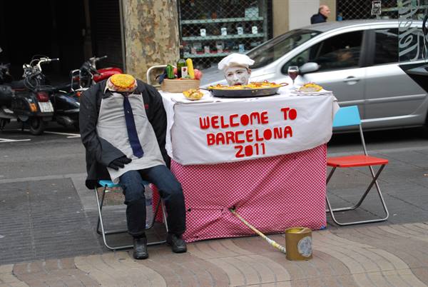 Street artist on the Rambla
