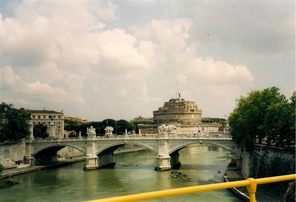 Ponte Vittorio Emanuele II over the Tiber with Castel Sant'Angelo, Rome