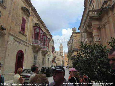 Malta - Typical balconies of Mdina