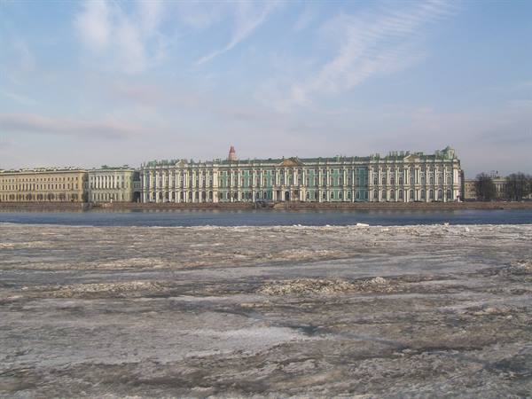St. Petersburg, the Hermitage on the Neva embankment