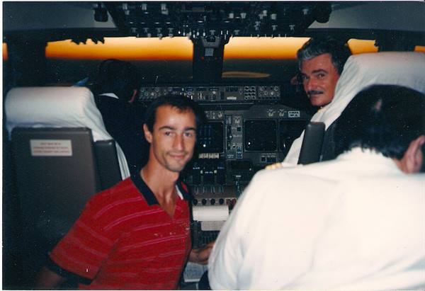 in the cockpit of B 747 UTA