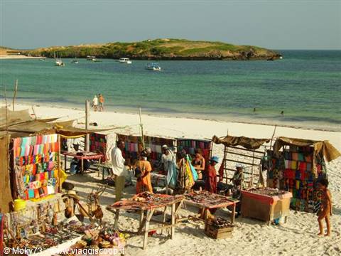 Stalls on the beach of Watamu