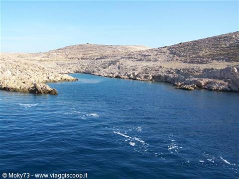 Rocky coves and deep blue water among the barren Kornati islands