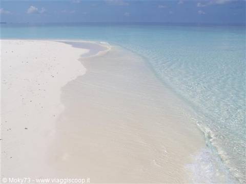 White sand and clear turquoise water on a tropical beach