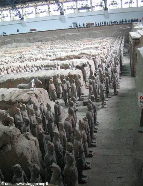 Terracotta Army in Xi'an: rows of clay soldiers inside the excavated pit