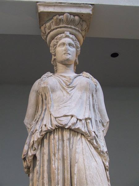 LONDON - British Museum : Caryatid of the Erechtheion Loggia at the Parthenon