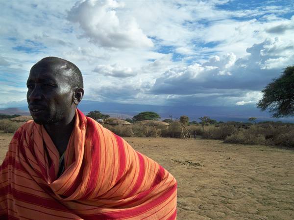 at the Masai village near Kibu