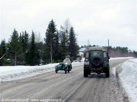 We pass a fine Dnepr sidecar