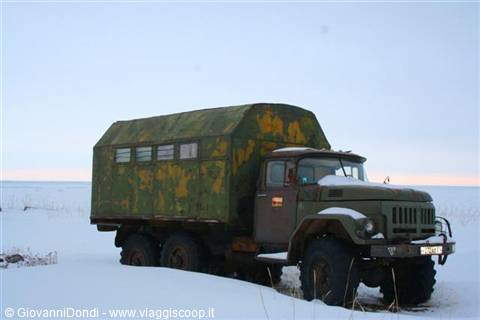 The aggressive aesthetics of a Russian truck