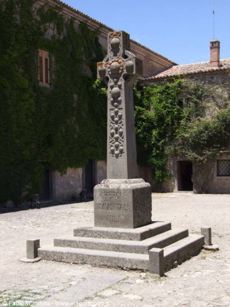 Stone cross inside Nelson Castle