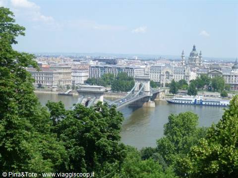 Budapest: the Chain Bridge over the Danube with St. Stephen's Basilica