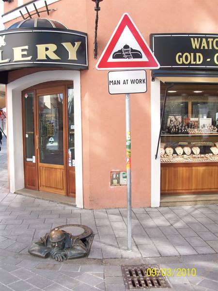 Bratislava - man at work statue