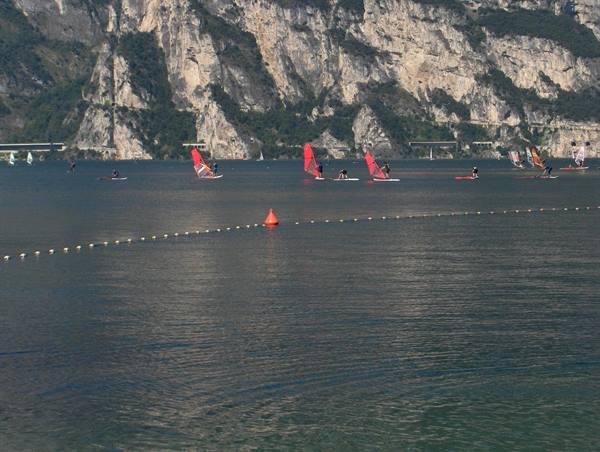 Windsurfing on the lake in Torbole