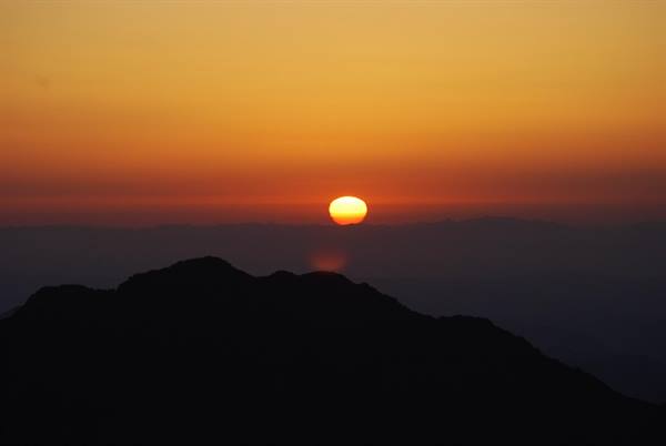 Sunrise on the summit of Mount Sinai - What a struggle!!! But it is worth it.