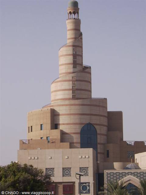 Spiral minaret of the Kassem Darwish Fakhroo mosque in Doha