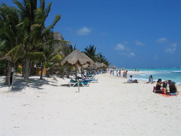 the beach of Playa del Carmen