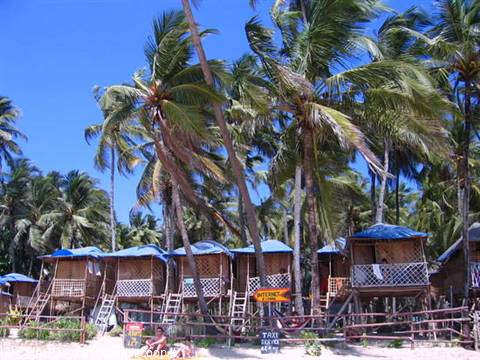 stilt houses at Palolem beach