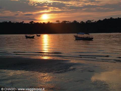 sunset over the Cambodian sea